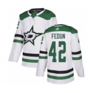 Men's Stars #42 Taylor Fedun White Road Authentic Stitched Hockey Jersey