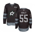 Men's Stars #55 Thomas Harley Black 1917-2017 100th Anniversary Stitched Hockey Jersey