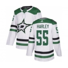 Men's Stars #55 Thomas Harley White Road Authentic Stitched Hockey Jersey