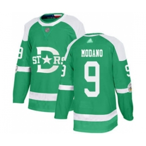 Men's Stars #9 Mike Modano Green Authentic 2020 Winter Classic Stitched Hockey Jersey