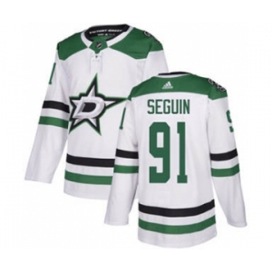 Men's Stars #91 Tyler Seguin White Road Authentic Stitched Hockey Jersey