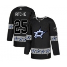 Stars #25 Brett Ritchie Black Team Logo Fashion Stitched Hockey Jersey