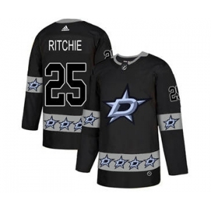 Stars #25 Brett Ritchie Black Team Logo Fashion Stitched Hockey Jersey