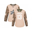 Women Adidas Dallas Stars #13 Mattias Janmark Camo Authentic 2017 Veterans Day Stitched NHL Jersey