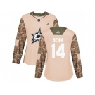 Women Adidas Dallas Stars #14 Jamie Benn Camo Authentic 2017 Veterans Day Stitched NHL Jersey