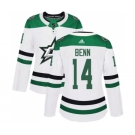 Women's Dallas Stars #14 Jamie Benn Authentic White Away Hockey Jersey