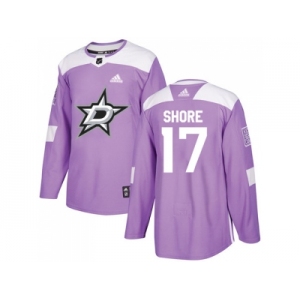 Youth Adidas Dallas Stars #17 Devin Shore Purple Authentic Fights Cancer Stitched NHL Jersey