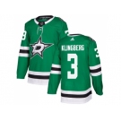 Youth Adidas Dallas Stars #3 John Klingberg Green Home Authentic Stitched NHL Jersey