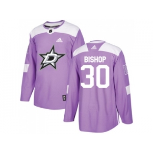 Youth Adidas Dallas Stars #30 Ben Bishop Purple Authentic Fights Cancer Stitched NHL Jersey
