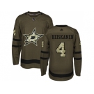 Youth Adidas Dallas Stars #4 Miro Heiskanen Green Salute to Service Stitched NHL Jersey