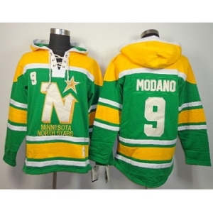 nhl jerseys dallas stars #9 modano green-yellow[pullover hooded sweatshirt]