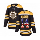 Adidas Boston Bruins #14 Chris Wagner Authentic Black USA Flag Fashion NHL Jersey