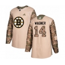 Adidas Boston Bruins #14 Chris Wagner Authentic Camo Veterans Day Practice NHL Jersey