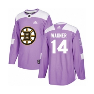 Adidas Boston Bruins #14 Chris Wagner Authentic Purple Fights Cancer Practice NHL Jersey