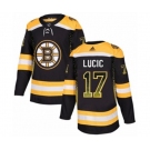 Adidas Boston Bruins #17 Milan Lucic Authentic Black Drift Fashion NHL Jersey