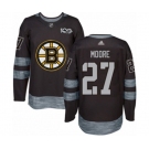 Adidas Boston Bruins #27 John Moore Authentic Black 1917-2017 100th Anniversary NHL Jersey