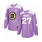 Adidas Boston Bruins #27 John Moore Authentic Purple Fights Cancer Practice NHL Jersey