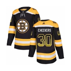 Adidas Boston Bruins #30 Gerry Cheevers Authentic Black Drift Fashion NHL Jersey