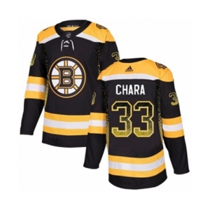 Adidas Boston Bruins #33 Zdeno Chara Authentic Black Drift Fashion NHL Jersey