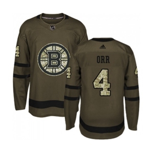 Adidas Boston Bruins #4 Bobby Orr Authentic Green Salute to Service NHL Jersey