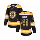 Adidas Boston Bruins #41 Jaroslav Halak Authentic Black Drift Fashion NHL Jersey