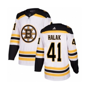 Adidas Boston Bruins #41 Jaroslav Halak Authentic White Away NHL Jersey