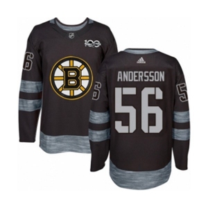 Adidas Boston Bruins #56 Axel Andersson Authentic Black 1917-2017 100th Anniversary NHL Jersey