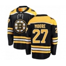 Boston Bruins #27 John Moore Authentic Black Home Fanatics Branded Breakaway NHL Jersey