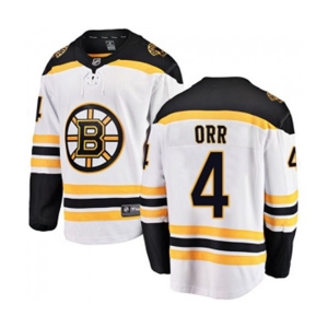 Boston Bruins #4 Bobby Orr Authentic White Away Fanatics Branded Breakaway NHL Jersey