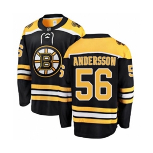 Boston Bruins #56 Axel Andersson Authentic Black Home Fanatics Branded Breakaway NHL Jersey