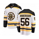 Boston Bruins #56 Axel Andersson Authentic White Away Fanatics Branded Breakaway NHL Jersey