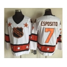 Boston Bruins #7 Phil Esposito White Orange All Star CCM Throwback Stitched NHL Jersey