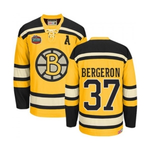 CCM Boston Bruins #37 Patrice Bergeron Authentic Gold Winter Classic Throwback NHL Jersey