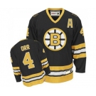 CCM Boston Bruins #4 Bobby Orr Authentic Black Gold Throwback NHL Jersey