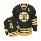 CCM Boston Bruins #4 Bobby Orr Authentic Black Throwback NHL Jersey