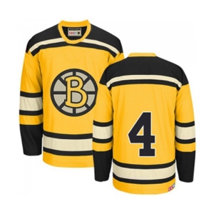 CCM Boston Bruins #4 Bobby Orr Premier Gold Throwback NHL Jersey