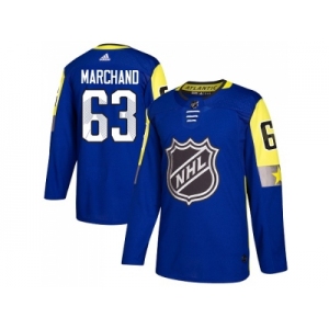 MFen Adidas Boston Bruins #63 Brad Marchand Royal 2018 All-Star Atlantic Division Authentic Stitched NHL Jersey