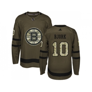 Men Adidas Boston Bruins #10 Anders Bjork Green Salute to Service Stitched NHL Jersey