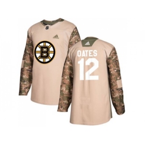 Men Adidas Boston Bruins #12 Adam Oates Camo Authentic 2017 Veterans Day Stitched NHL Jersey