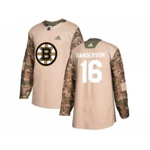 Men Adidas Boston Bruins #16 Derek Sanderson Camo Authentic 2017 Veterans Day Stitched NHL Jersey