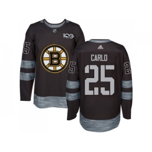 Men Adidas Boston Bruins #25 Brandon Carlo Black 1917-2017 100th Anniversary Stitched NHL Jersey