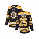 Men Adidas Boston Bruins #25 Brandon Carlo Black Home Authentic Stitched NHL Jersey