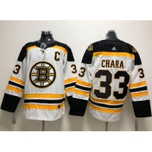 Men Adidas Boston Bruins #33 Zdeno Chara White Road Authentic Stitched NHL Jersey