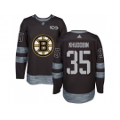 Men Adidas Boston Bruins #35 Anton Khudobin Black 1917-2017 100th Anniversary Stitched NHL Jersey