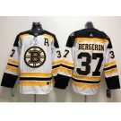 Men Adidas Boston Bruins #37 Patrice Bergeron White Road Authentic Stitched NHL Jersey