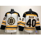 Men Adidas Boston Bruins #40 Tuukka Rask White Road Authentic Stitched NHL Jersey