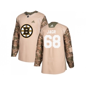 Men Adidas Boston Bruins #68 Jaromir Jagr Camo Authentic 2017 Veterans Day Stitched NHL Jerse