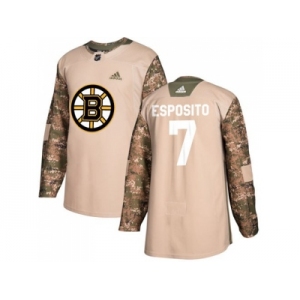 Men Adidas Boston Bruins #7 Phil Esposito Camo Authentic 2017 Veterans Day Stitched NHL Jersey