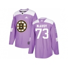 Men Adidas Boston Bruins #73 Charlie McAvoy Purple Authentic Fights Cancer Stitched NHL Jersey