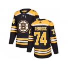 Men Adidas Boston Bruins #74 Jake DeBrusk Black Home Authentic Stitched NHL Jersey